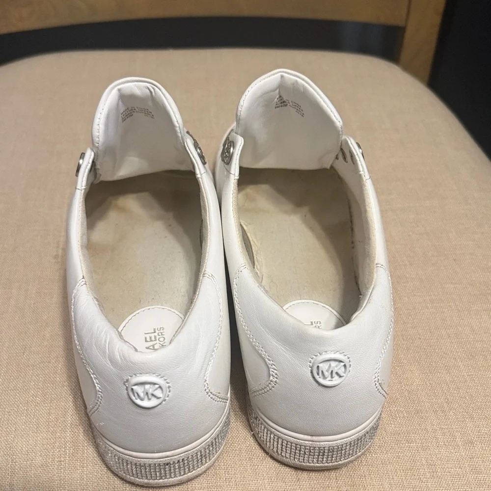 Michael Kors Women’s White Leather Sneakers, Size 9M